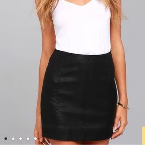 Free people modern femme vegan leather mini skirt